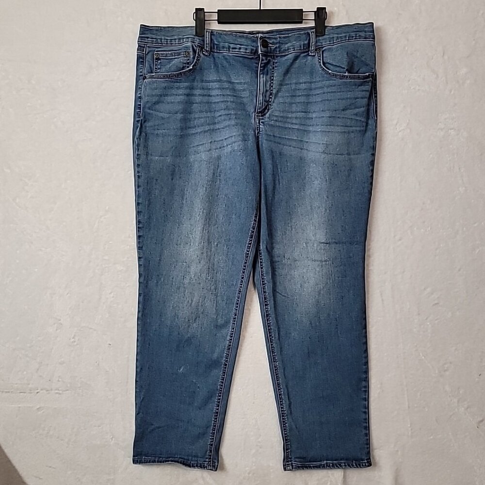 Terra & Sky Straight Leg Denim Jeans Womens Plus Size 22W Blue High Rise TS Core